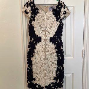 JS Collections Soutache Lace Sheath Dress
